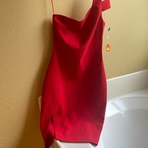 One shoulder red dress (new with tags)